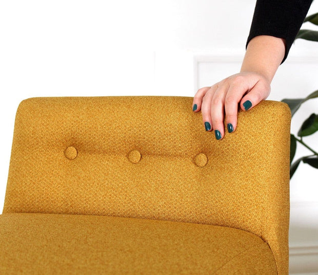 Asir Taburet tapitat cu stofa, Moouv Mustariu, l43xA43xH45 cm