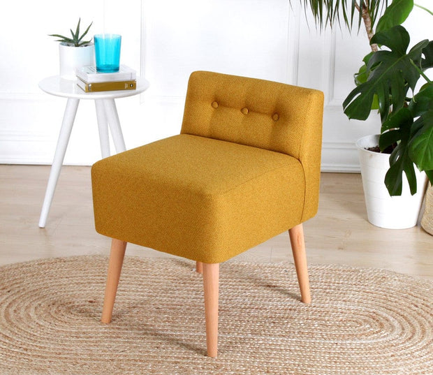 Asir Taburet tapitat cu stofa, Moouv Mustariu, l43xA43xH45 cm