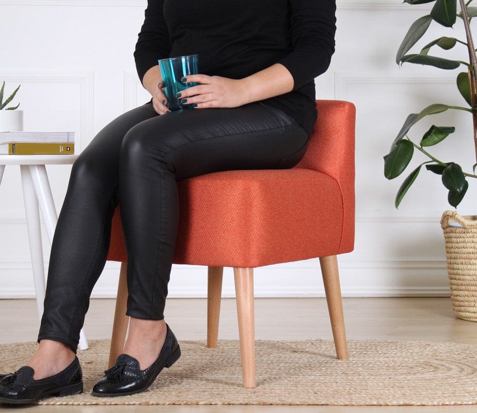 Asir Taburet tapitat cu stofa, Moouv Portocaliu, l43xA43xH45 cm