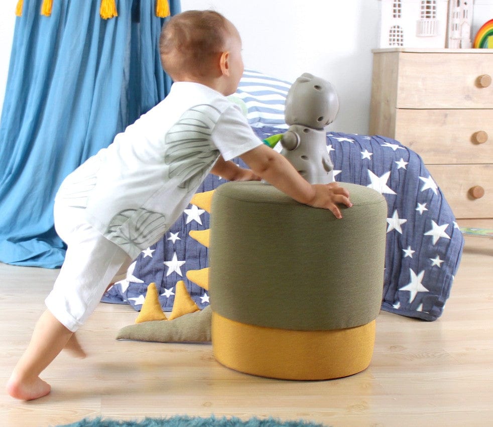 Asir Taburet tapitat cu stofa, Moouv Verde, Ø37xH38 cm