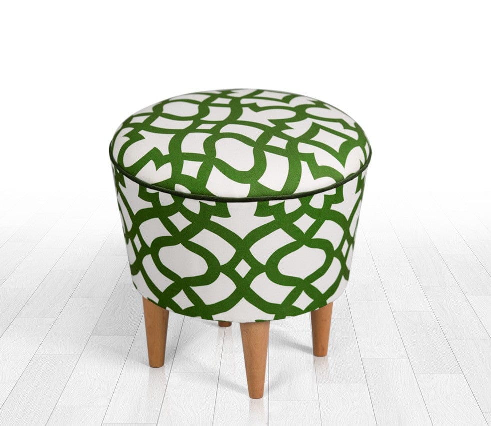 Asir Taburet tapitat cu stofa, Moss Verde, Ø42xH42 cm
