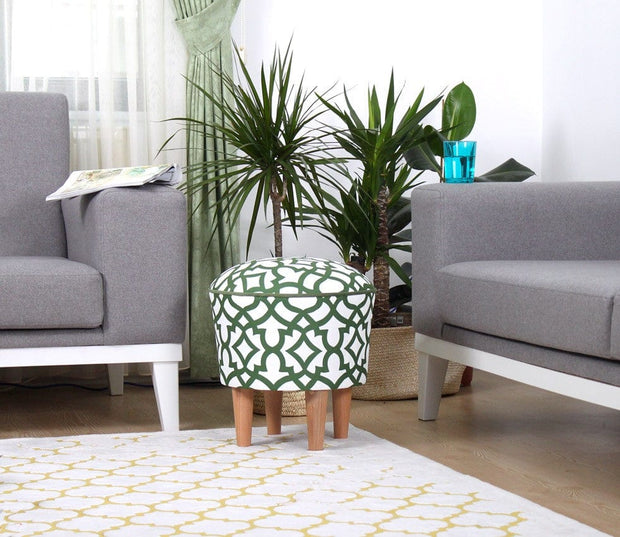 Asir Taburet tapitat cu stofa, Moss Verde, Ø42xH42 cm