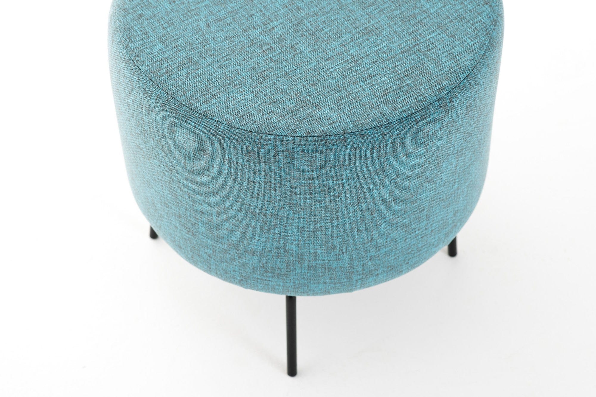 Asir Taburet tapitat cu stofa, Octo Turcoaz, Ø40xH40 cm