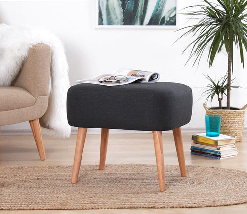 Asir Taburet tapitat cu stofa, Parrot Gri Inchis, l50xA42xH43 cm