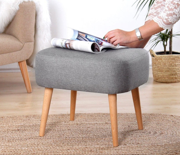 Asir Taburet tapitat cu stofa, Parrot Gri, l50xA42xH43 cm