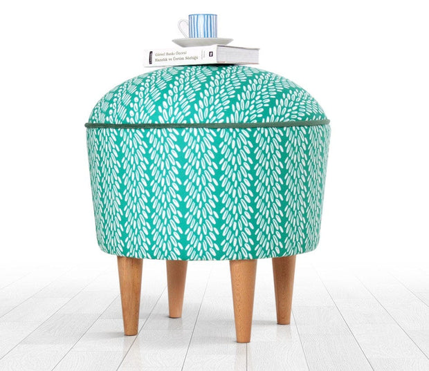 Taburet tapitat cu stofa, Rakamoz Multicolor, Ø43xH46 cm (1)