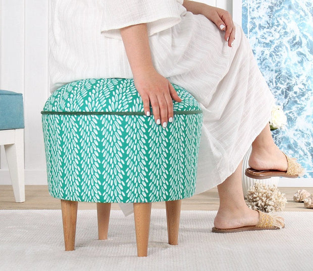 Taburet tapitat cu stofa, Rakamoz Multicolor, Ø43xH46 cm (3)