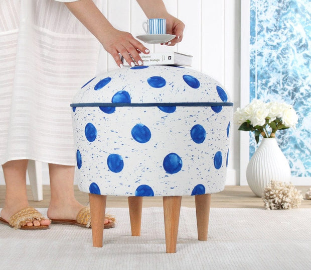 Asir Taburet tapitat cu stofa, Rakamoz Spheres Multicolor, Ø43xH46 cm