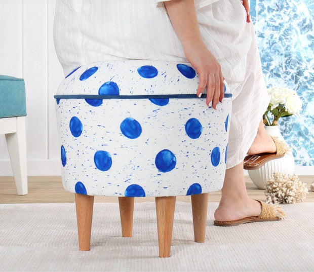 Asir Taburet tapitat cu stofa, Rakamoz Spheres Multicolor, Ø43xH46 cm