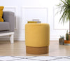 Asir Taburet tapitat cu stofa, Ropp Galben, Ø38xH43 cm