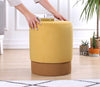 Taburet tapitat cu stofa, Ropp Galben, Ø38xH43 cm (2)