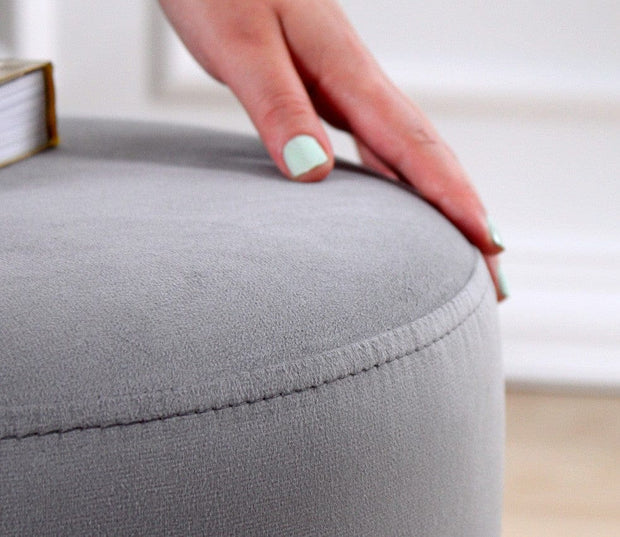 Asir Taburet tapitat cu stofa, Ropp Gri, Ø38xH43 cm