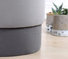 Taburet tapitat cu stofa, Ropp Gri, Ø38xH43 cm (4)