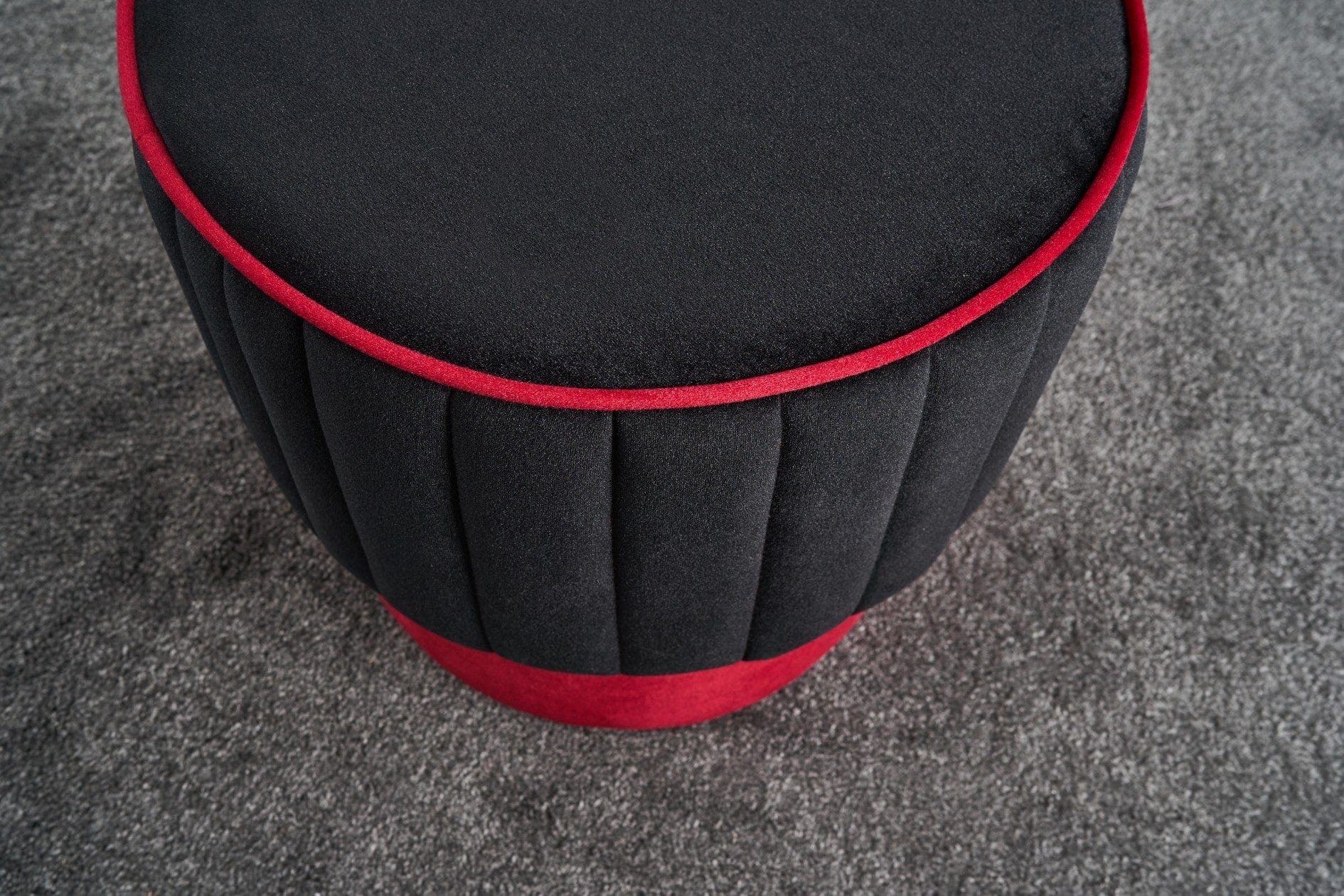 Asir Taburet tapitat cu stofa, Rose Antracit, Ø40xH40 cm