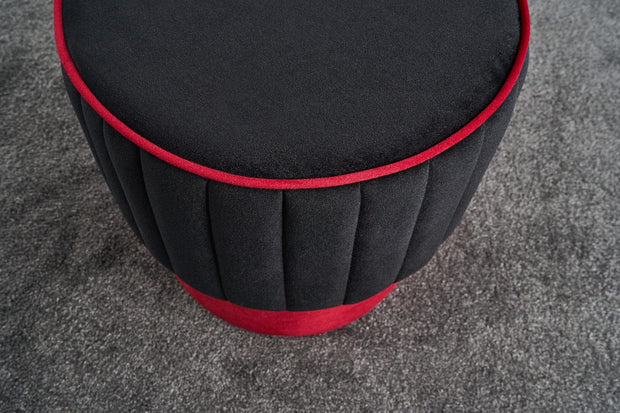 Asir Taburet tapitat cu stofa, Rose Antracit, Ø40xH40 cm