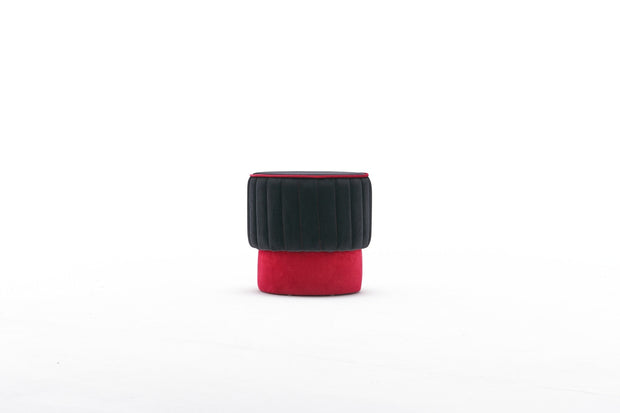 Asir Taburet tapitat cu stofa, Rose Antracit, Ø40xH40 cm