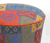 Asir Taburet tapitat cu stofa, Rug Patch II Multicolor, Ø42xH42 cm