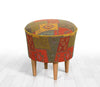 Taburet tapitat cu stofa, Rug Patch III Multicolor, Ø42xH42 cm (1)
