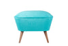 Taburet tapitat cu stofa si picioare din lemn, Lake View Turcoaz / Maro, l57xA45xH45 cm (1)