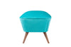 Taburet tapitat cu stofa si picioare din lemn, Lake View Turcoaz / Maro, l57xA45xH45 cm (2)