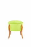 Taburet tapitat cu stofa si picioare din lemn, Lockett Lime / Maro, Ø45xH45 cm (1)