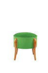 Taburet tapitat cu stofa si picioare din lemn, Lockett Verde / Maro, Ø45xH45 cm (1)
