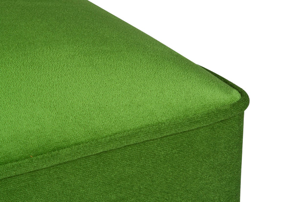 Taburet tapitat cu stofa si picioare din lemn, New Bern Verde / Maro, l41xA41xH44 cm (2)