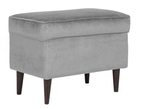 Signal Taburet tapitat cu stofa si picioare din lemn Roen Velvet Gri / Wenge, l60xA40xH44 cm