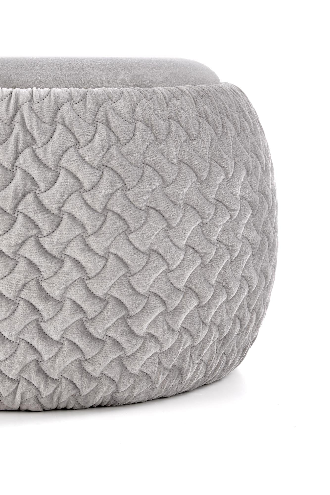 Taburet tapitat cu stofa si spatiu de depozitare, Bonilla Gri Deschis, Ø54xH37 cm (6)