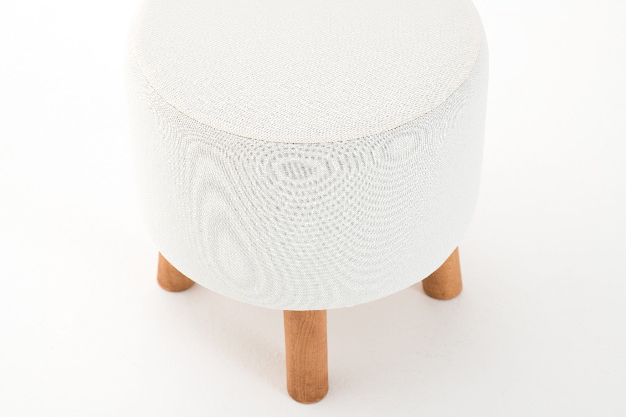 Taburet tapitat cu stofa, Silindir Crem, Ø40xH42 cm (6)