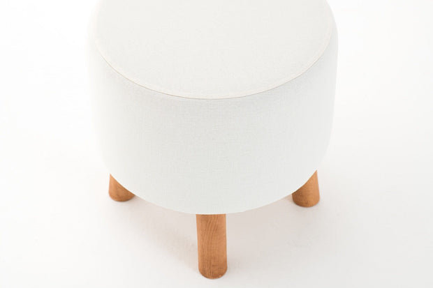 Taburet tapitat cu stofa, Silindir Crem, Ø40xH42 cm (6)