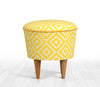 Asir Taburet tapitat cu stofa, Sun Galben, Ø42xH42 cm