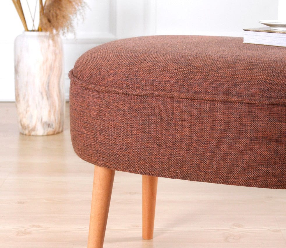 Asir Taburet tapitat cu stofa, Timoon Ruginiu, l63xA44xH47 cm