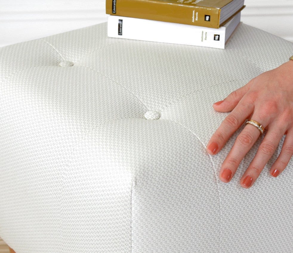 Asir Taburet tapitat cu stofa, Tomp Crem, l43xA43xH43 cm