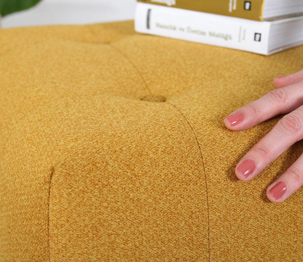 Asir Taburet tapitat cu stofa, Tomp Galben, l43xA43xH43 cm