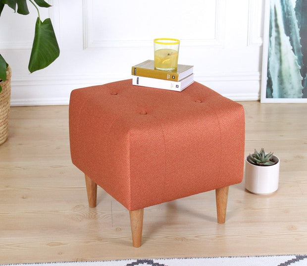 Asir Taburet tapitat cu stofa, Tomp Portocaliu, l43xA43xH43 cm