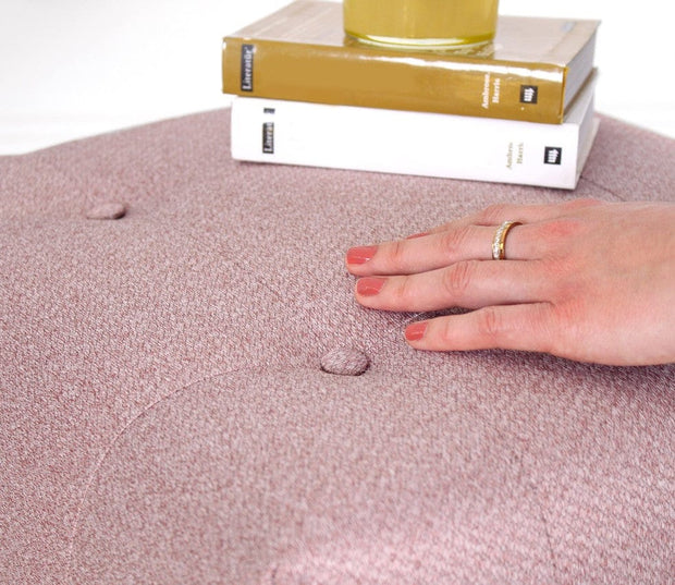 Asir Taburet tapitat cu stofa, Tomp Roz, l43xA43xH43 cm