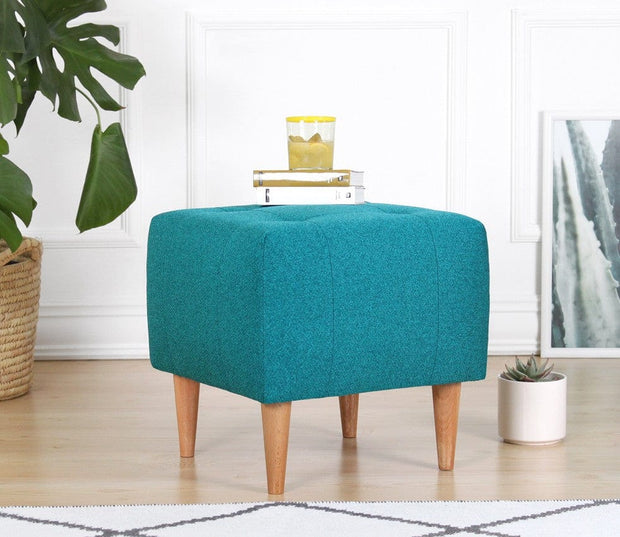 Asir Taburet tapitat cu stofa, Tomp Turcoaz, l43xA43xH43 cm