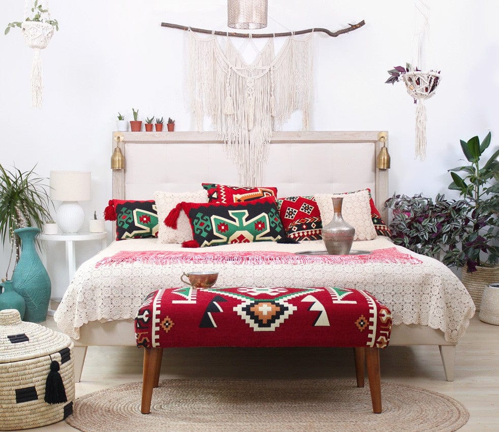 Taburet tapitat cu stofa, Vezir Patch I Multicolor, l91xA46xH42 cm (2)