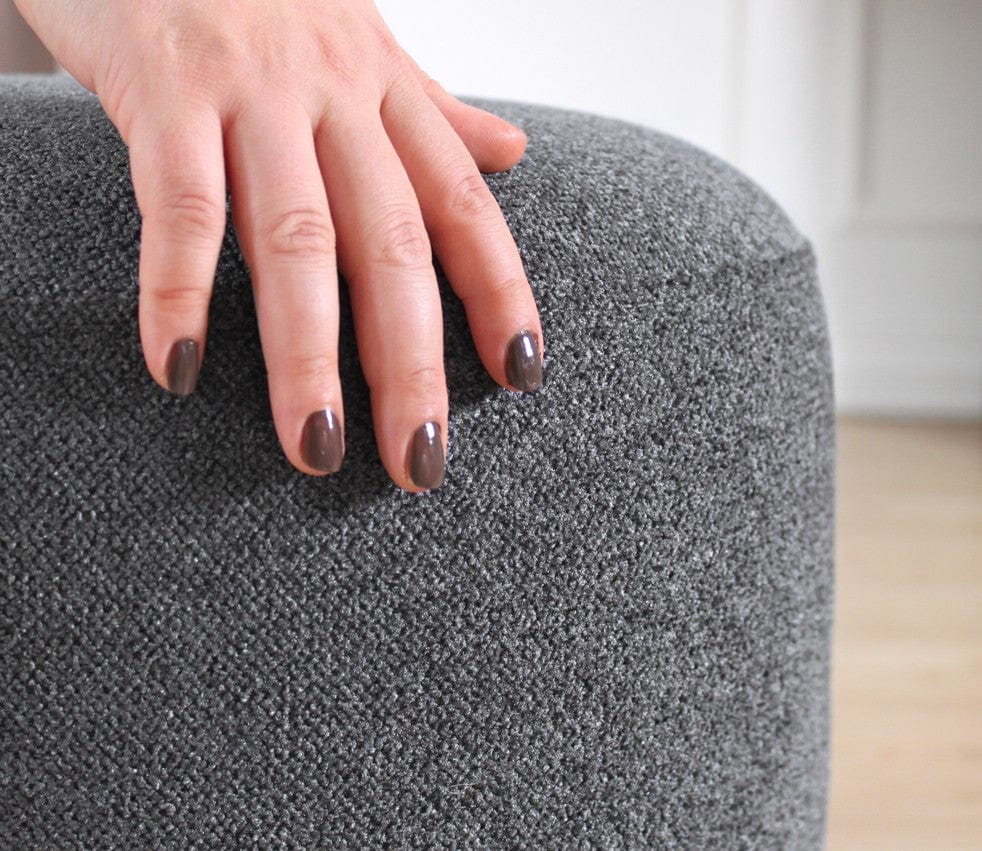 Asir Taburet tapitat cu stofa, Zeone Gri, Ø42xH43 cm