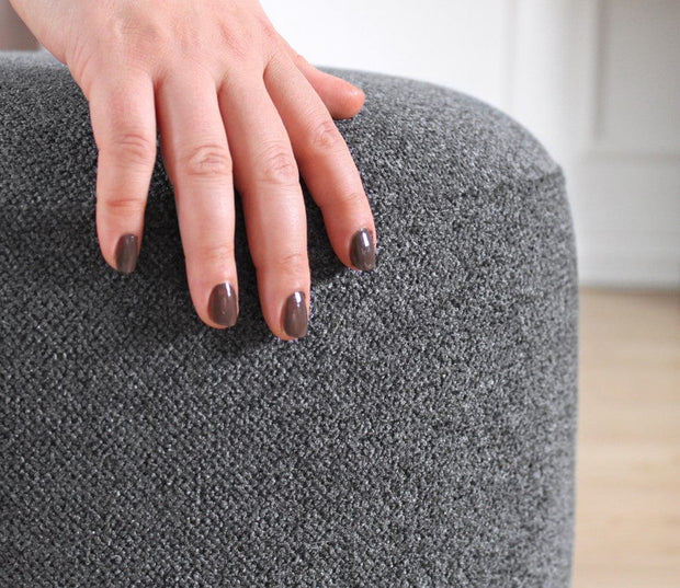 Asir Taburet tapitat cu stofa, Zeone Gri, Ø42xH43 cm