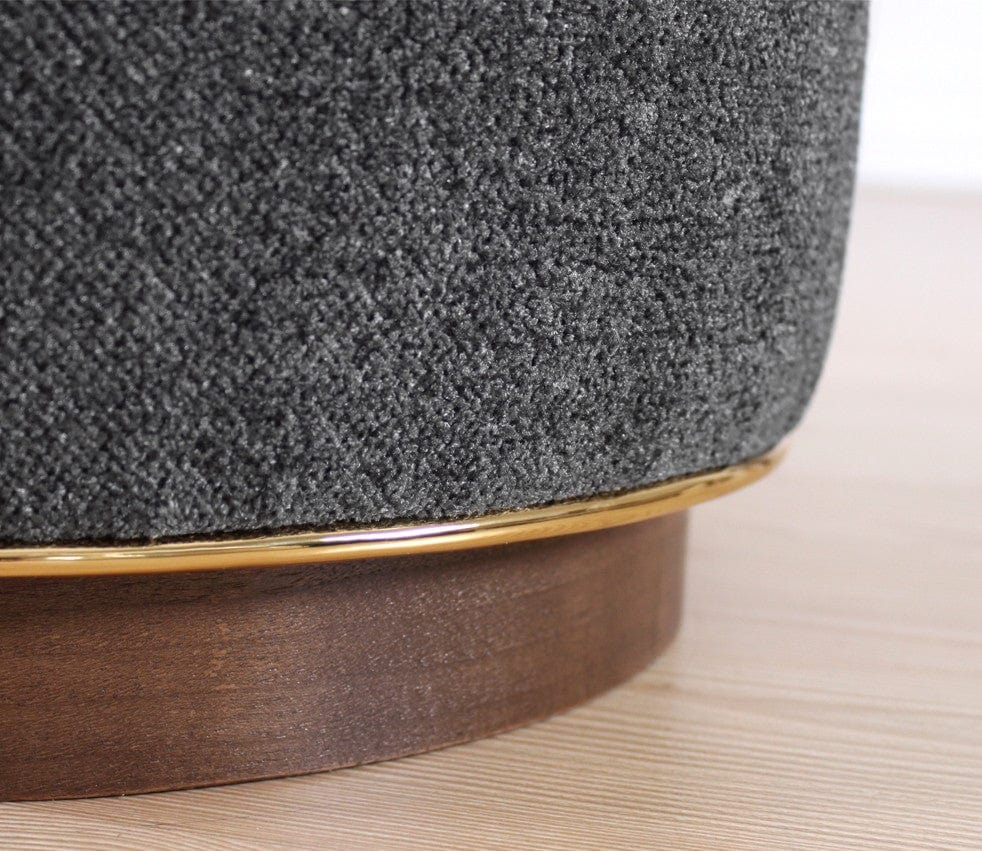 Asir Taburet tapitat cu stofa, Zeone Gri, Ø42xH43 cm