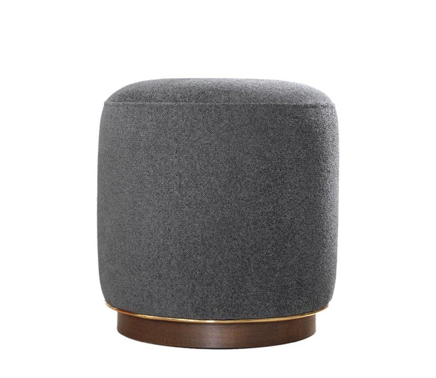 Asir Taburet tapitat cu stofa, Zeone Gri, Ø42xH43 cm