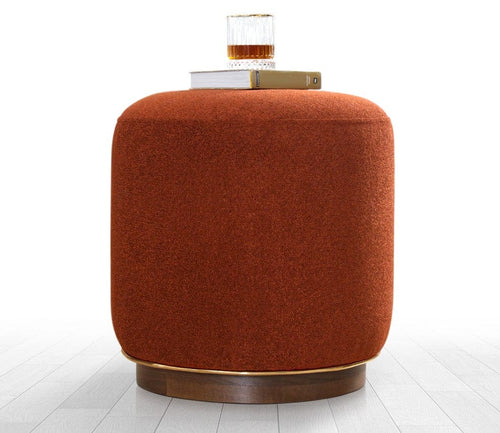 Asir Taburet tapitat cu stofa, Zeone Ruginiu, Ø42xH43 cm