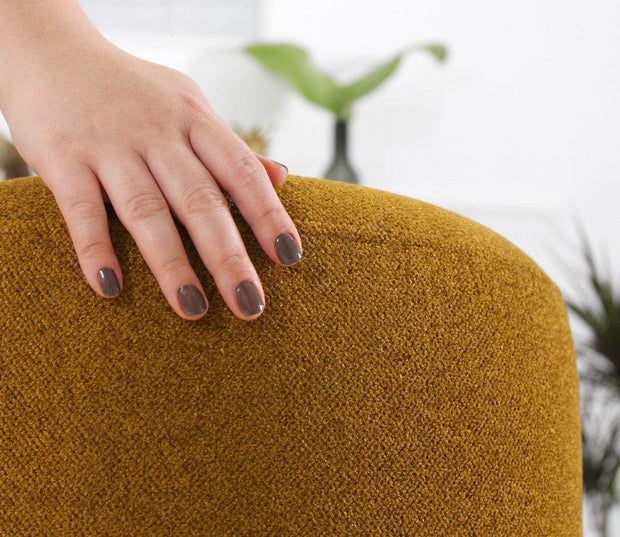 Asir Taburet tapitat cu stofa, Zeone Verde Olive, Ø42xH43 cm