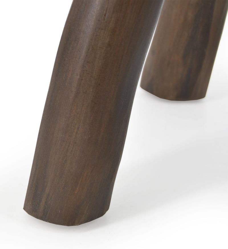 Taburet din lemn si ratan Acra Round Nuc, Ø33xH50 cm (4)