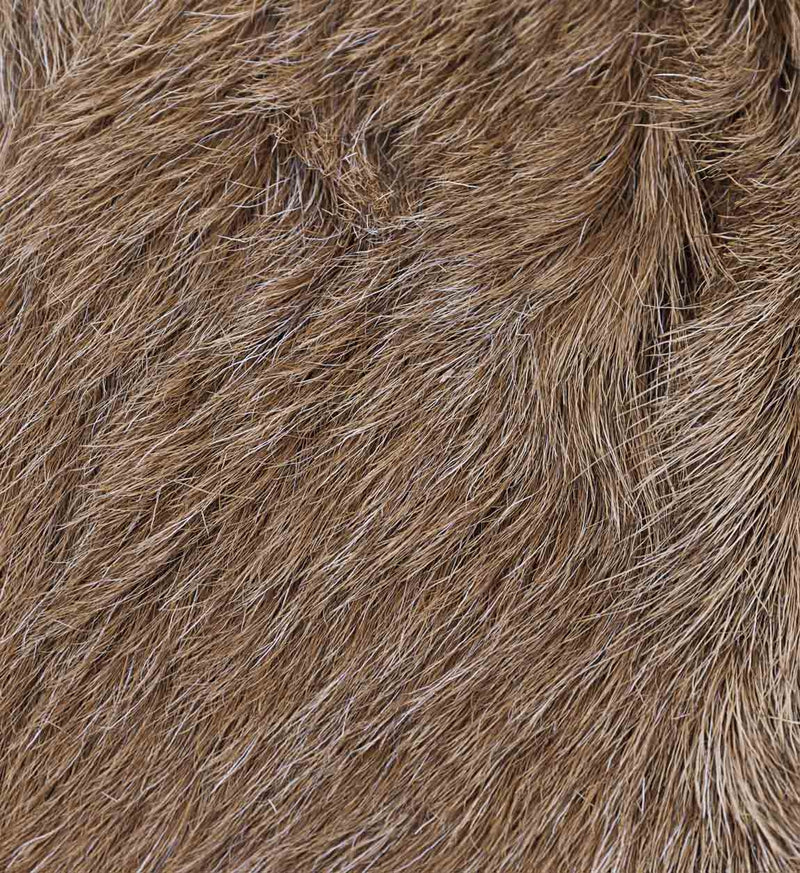 Taburet pliabil tapitat cu piele naturala si picioare din lemn, Goat Rectangular Maro / Natural, l47xA40xH45 cm (1)