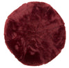 Taburet tapitat cu stofa Plush Bordeaux, Ø50xH30 cm (3)