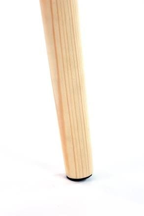 Taburet tapitat cu stofa si picioare din lemn Yanis Verde deschis / Natural, l37xA27xH35 cm (4)
