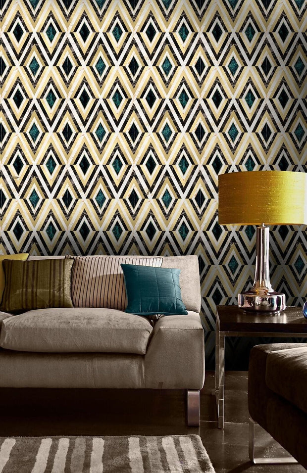 Tapet Imprimat Digital Diamonds in Brass (1)
